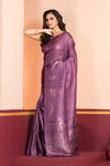 Pure Tussar Silk Jamdani Purple