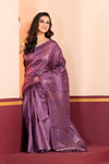 Pure Tussar Silk Jamdani Purple