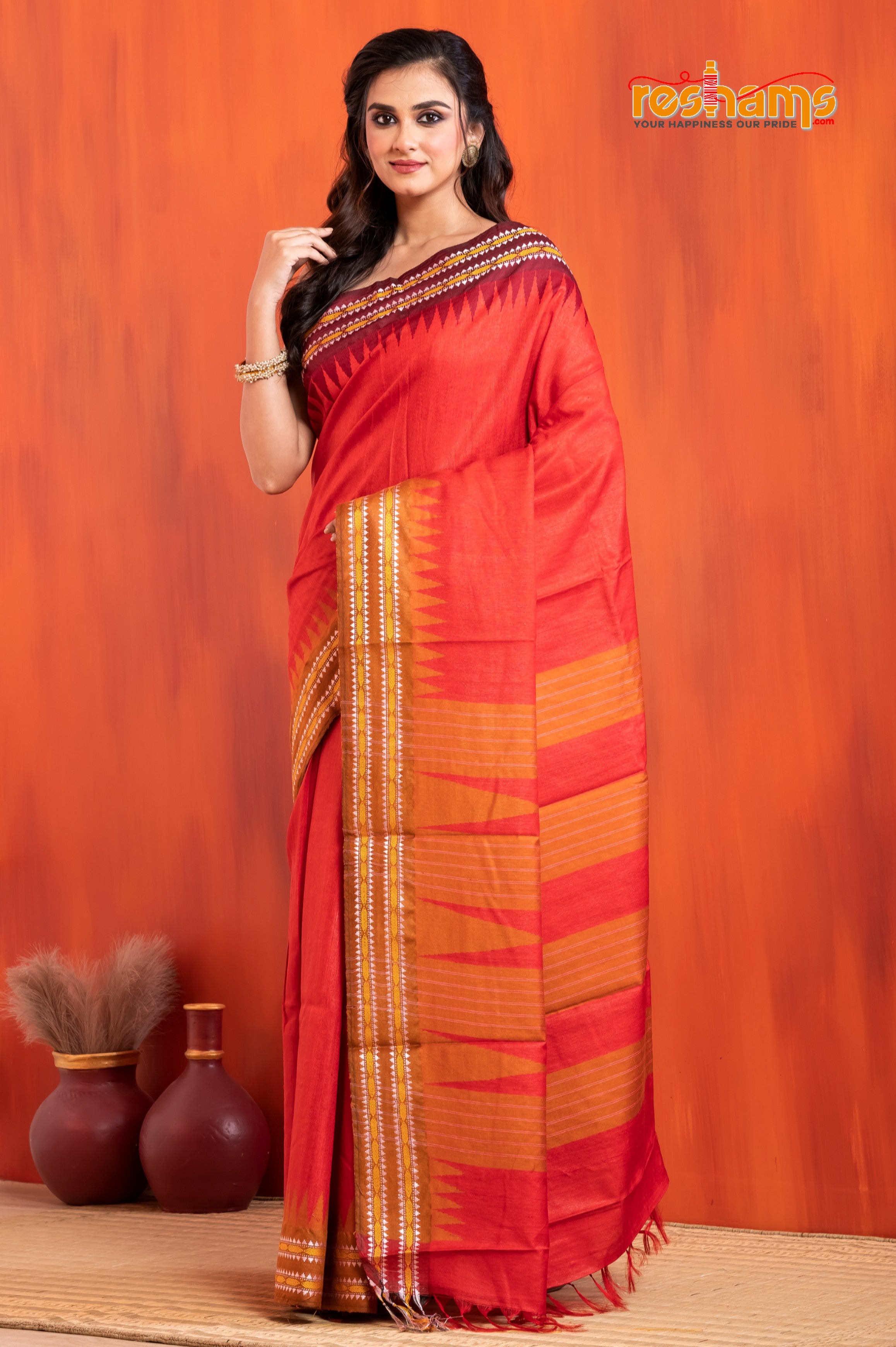 Vidarbha Pure Tussar Red