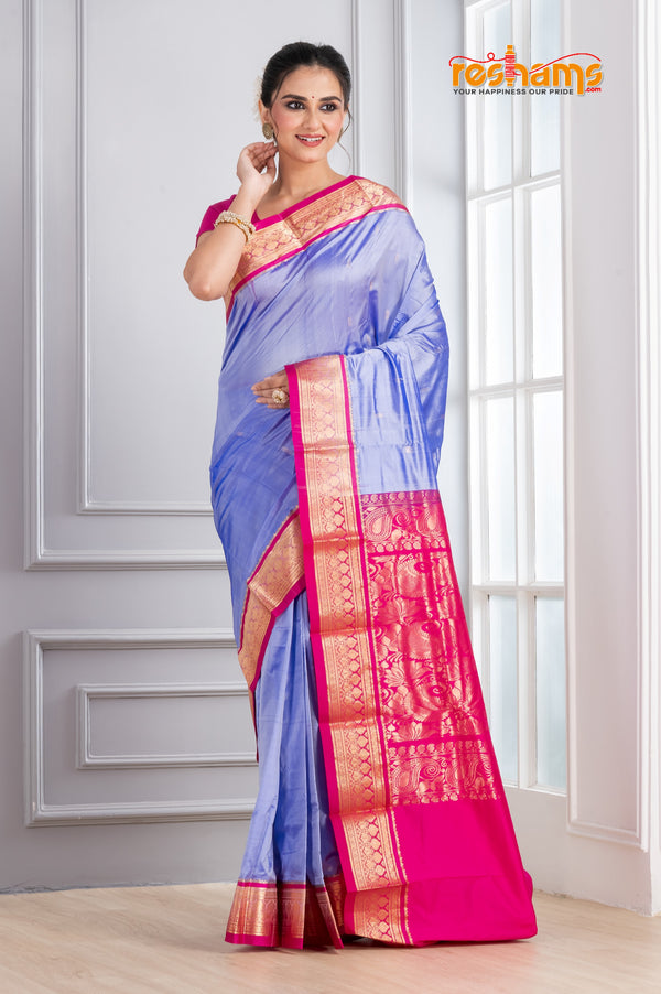 Kanjivaram Pure Silk Purple