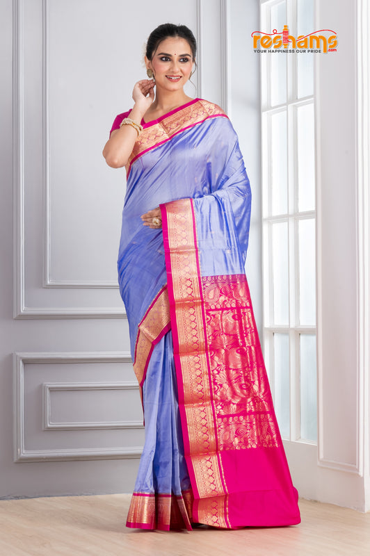 Kanjivaram Pure Silk Purple