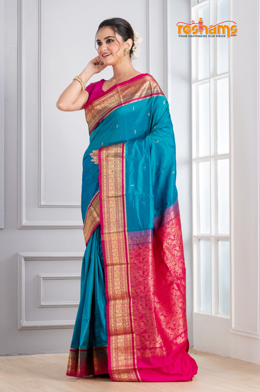 Kanjivaram Pure Silk Sky Pink