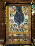 Hand Embroidered Kantha Stitch Mixed Saree – Woven in Pure Tussar Silk