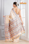 Assam Silk White Gold Blue