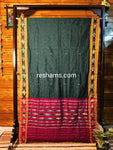Pure Sambalpuri Cotton Saree -  Colour Dark Green