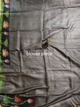 Hand Embroidered Hand Painted Kantha Stitch Mixed Saree – Woven in Pure Tussar Silk
