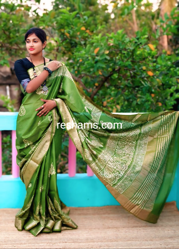 Liva Silk Saree – Green