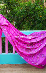 Hand Embroidered Kantha Stitch Pink Saree – Woven in Bangalore Silk