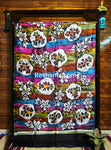 Pure Murshidabad Silk Saree – Hand Batik in Pink Blue Flower Pattern