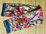 Pure Murshidabad Silk Saree – Hand Batik in Pink Green Flower Pattern