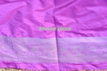 Baby Pink Silk Saree in Flower Print  – with Silver Zari Border