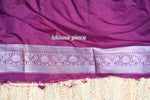 Royal Maroon Silk Saree in Flower Print  – with Silver Zari Border
