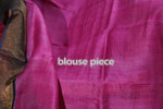 Tussar Printed Silk Saree in Whitish Red Colour - Handwoven