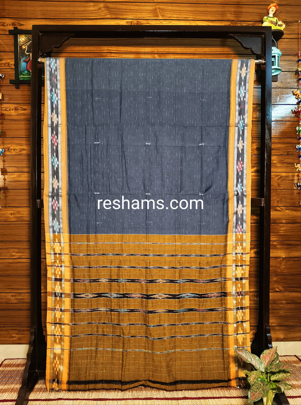 Pure Sambalpuri Cotton Saree -  Colour Grey