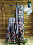 Hand Embroidered Hand Painted Kantha Stitch Mixed Saree – Woven in Pure Tussar Silk