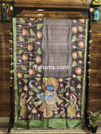 Hand Embroidered Hand Painted Kantha Stitch Mixed Saree – Woven in Pure Tussar Silk