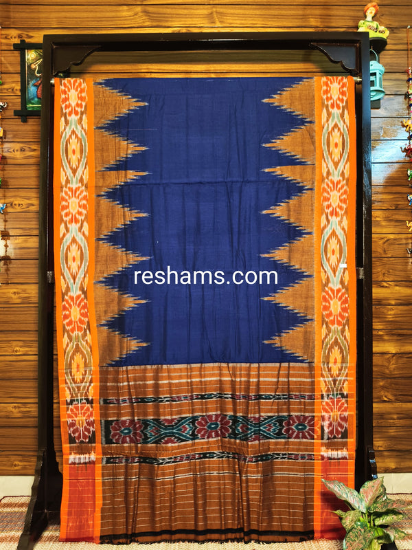 Pure Pochampally Cotton Saree -  Colour Blue
