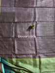 Hand Embroidered Hand Painted Kantha Stitch Mixed Saree – Woven in Pure Tussar Silk